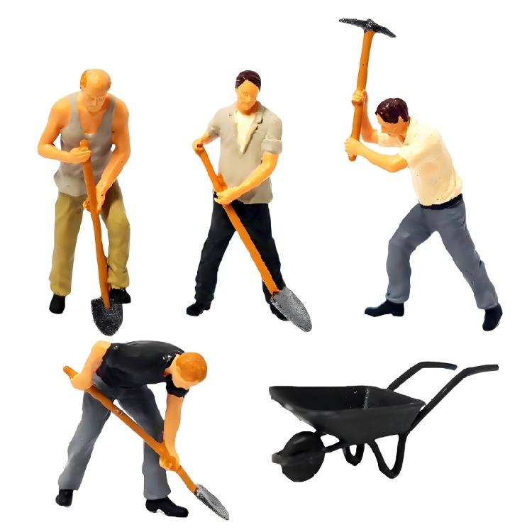 Highly Detailed 1:64 Miniature Construction Team Digging Scene Resin Model Upgrades Great for Collectors & Enthusiasts