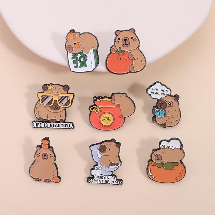 Waterproof Animal Pins Unique Capybaras Collectible Badges for DIY Crafts Lovely Unisex Fashion Broosh Jewelry