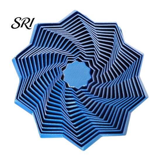 Spiral Visual Illusion Toy 3D Printed Fractal Fidget Star Stress Anxiety Relief Expanded Sensory Whirling Expandable Decompression Desk Accessory