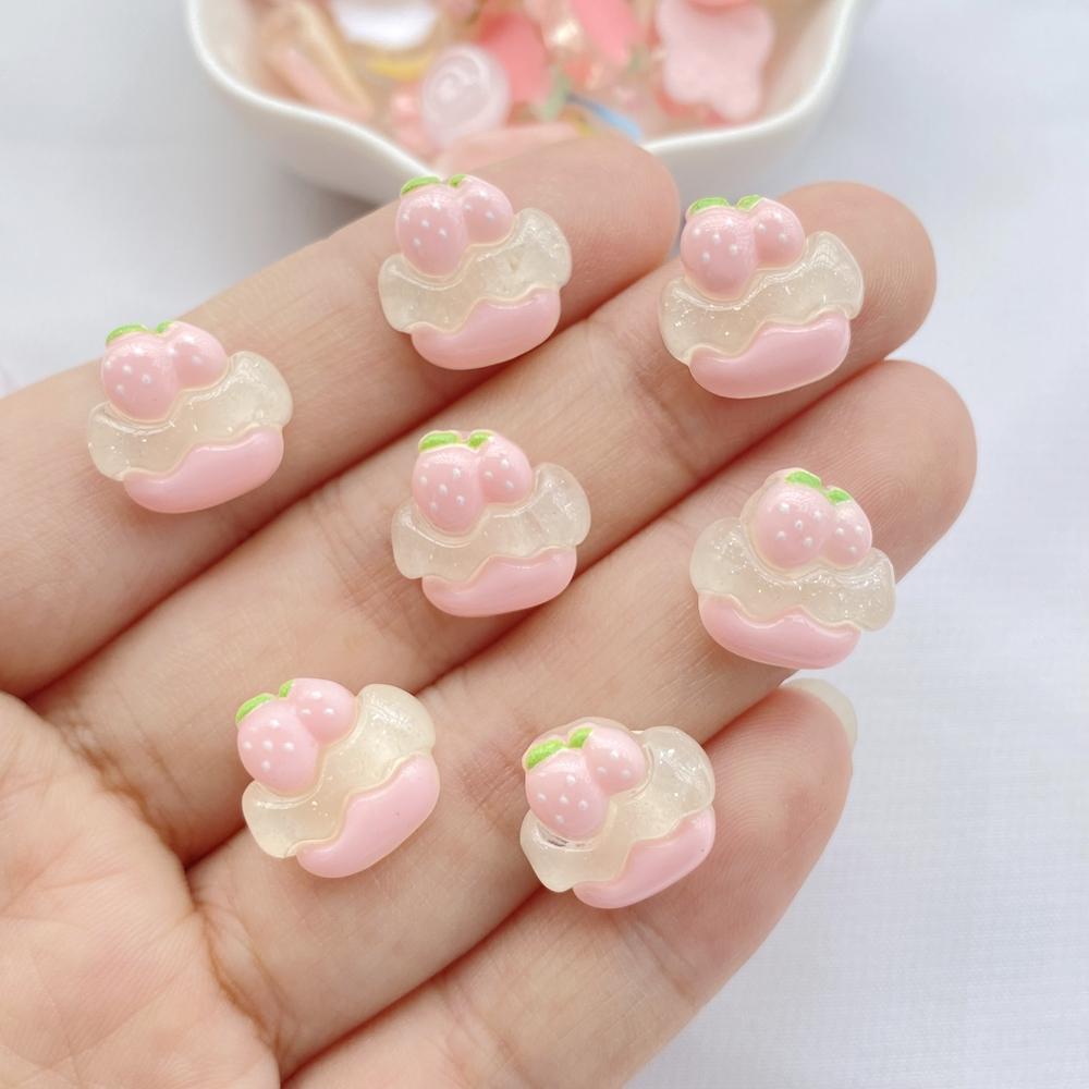 20Pcs New Cute Resin Cartoon Rabbits, Ice Cream, Lollipops  Flat Back Ornament Jewelry Making Manicure Hairwear