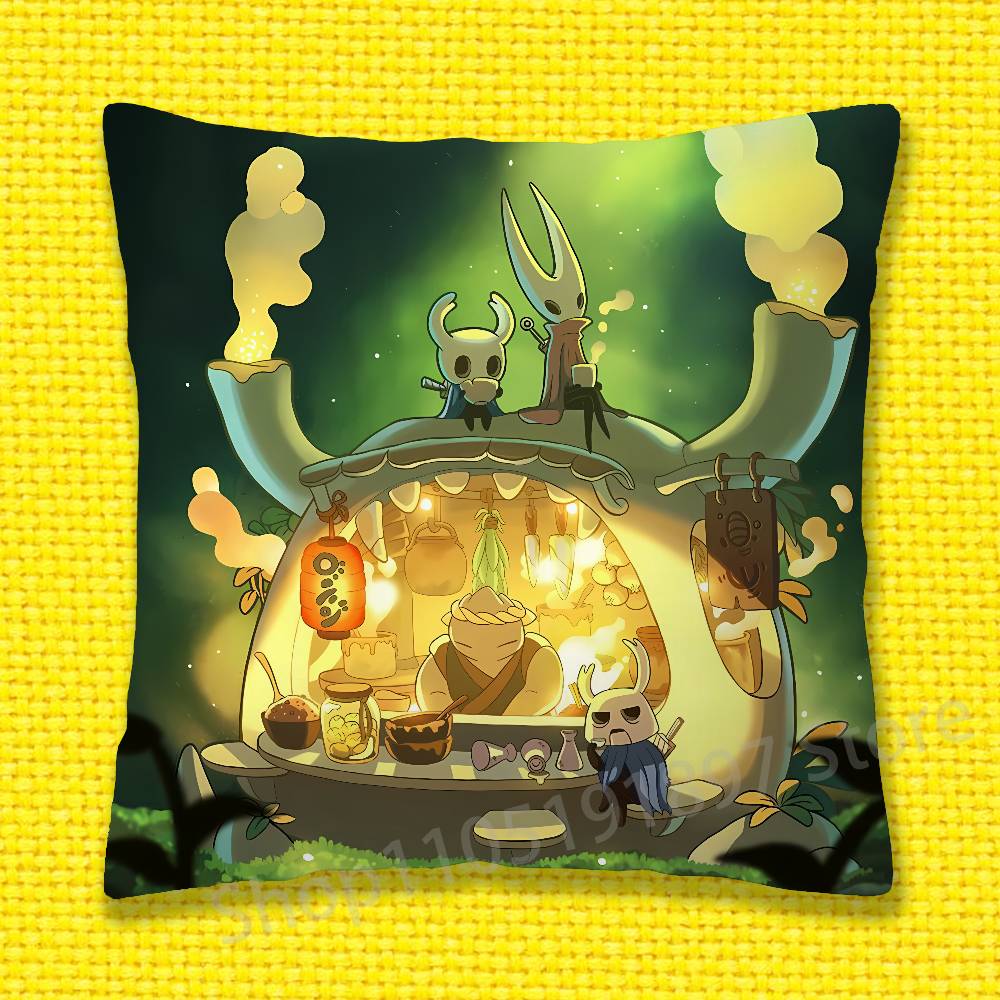 H-Hollow K-Knight Silksong Kissenbezug Für 30x30cm 40x40cm 45x45cm 50x50cm 55x55cm Quadratischer Sofakissenbezug Hülle
