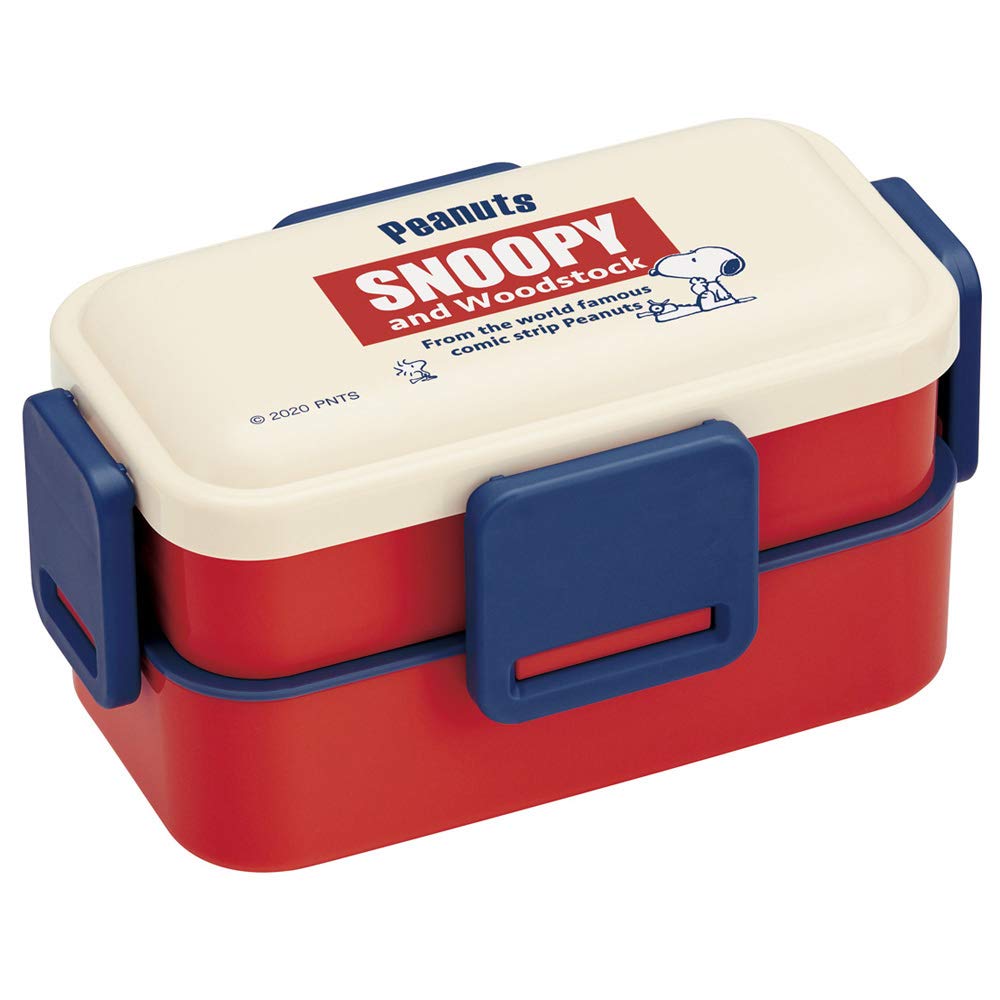 Skater Antibacterial Soft Serving Lunch Snoopy Retro Made in PFLW4AG Ag+ Two-Tier Box, 600ml, Label, Peanuts, Japan,