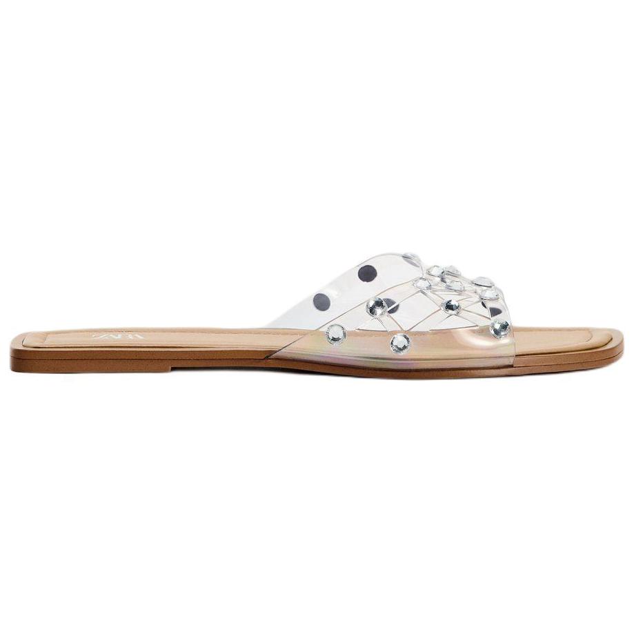 Zara Comfortable Flat Anti-Rubbing Slide Sandals Women Sandals Brown 12617410087