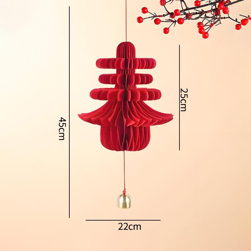 Chinese New Year Decoration Foldable Honeycomb Paper Lantern Hanging Pendants Christmas Spring Festival Wedding Decoration