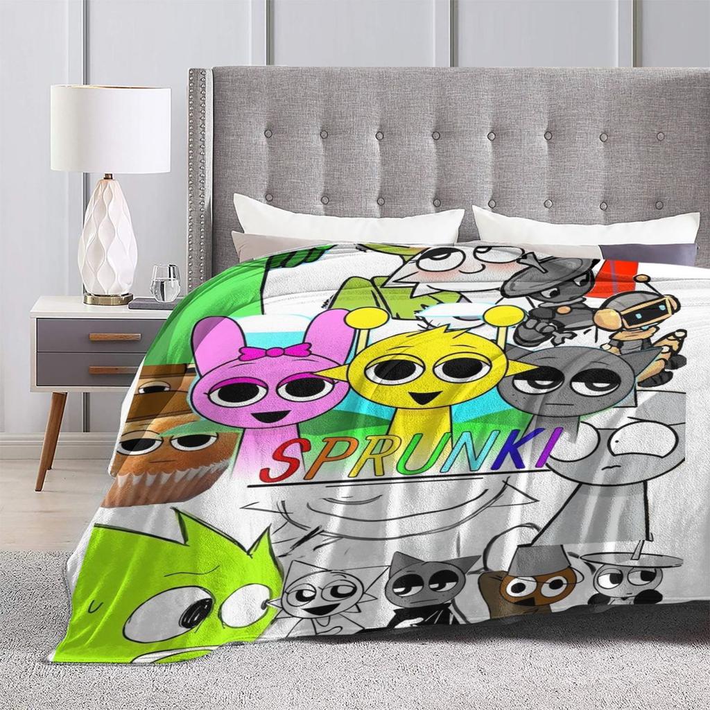 Sprunki Incredibox Game Blankets Airplane Travel Flannel Throw Blanket For Outdoor Warm Soft Design Quality Bedspread Gift