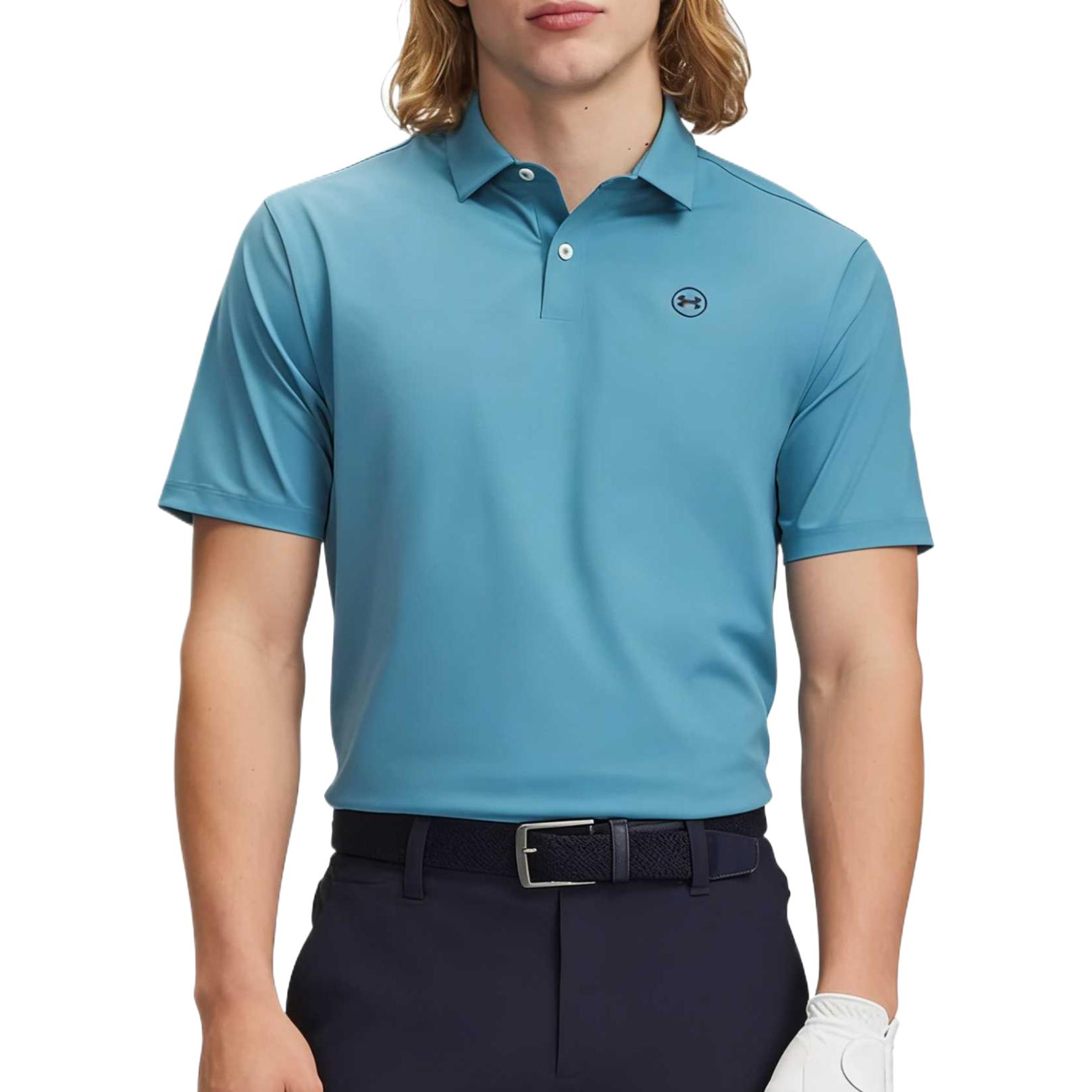 

Under Armour SS26 Solid Color Short Sleeve Pullover Golf Shirt Men tops 6009722-466 3XL
