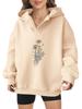 2025 new European and American Halloween women's hooded sweater front and rear pattern winter fleece loose casual