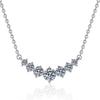S925 Sterling Silver Moissanite Princess Pendant Necklace - Elegant Women's Fashion Clavicle Chain