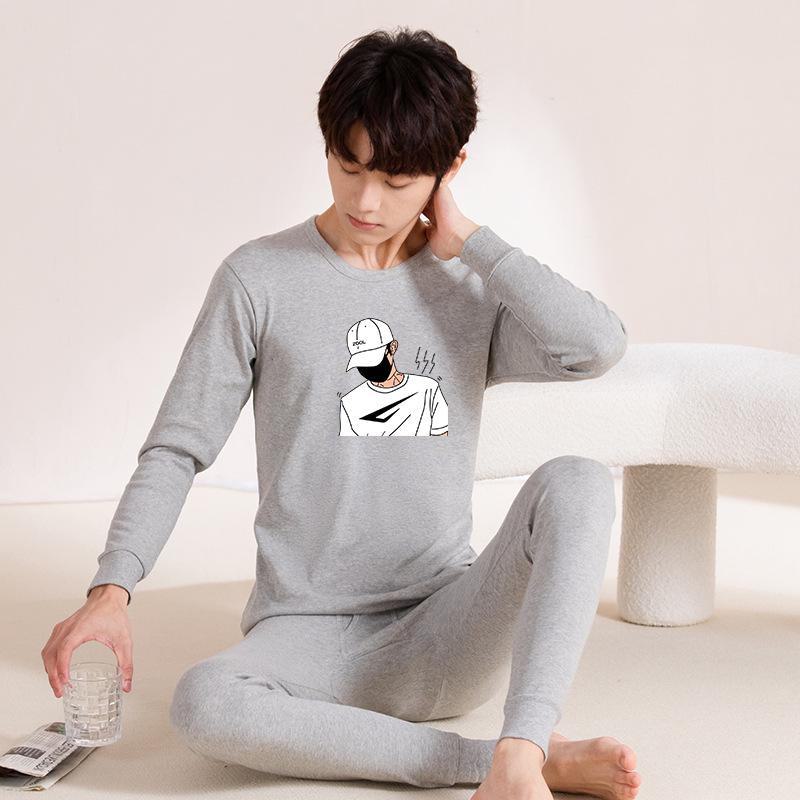 Pure Cotton Autumn Thermal Suit for Youth Boys - Lightweight Long Underwear