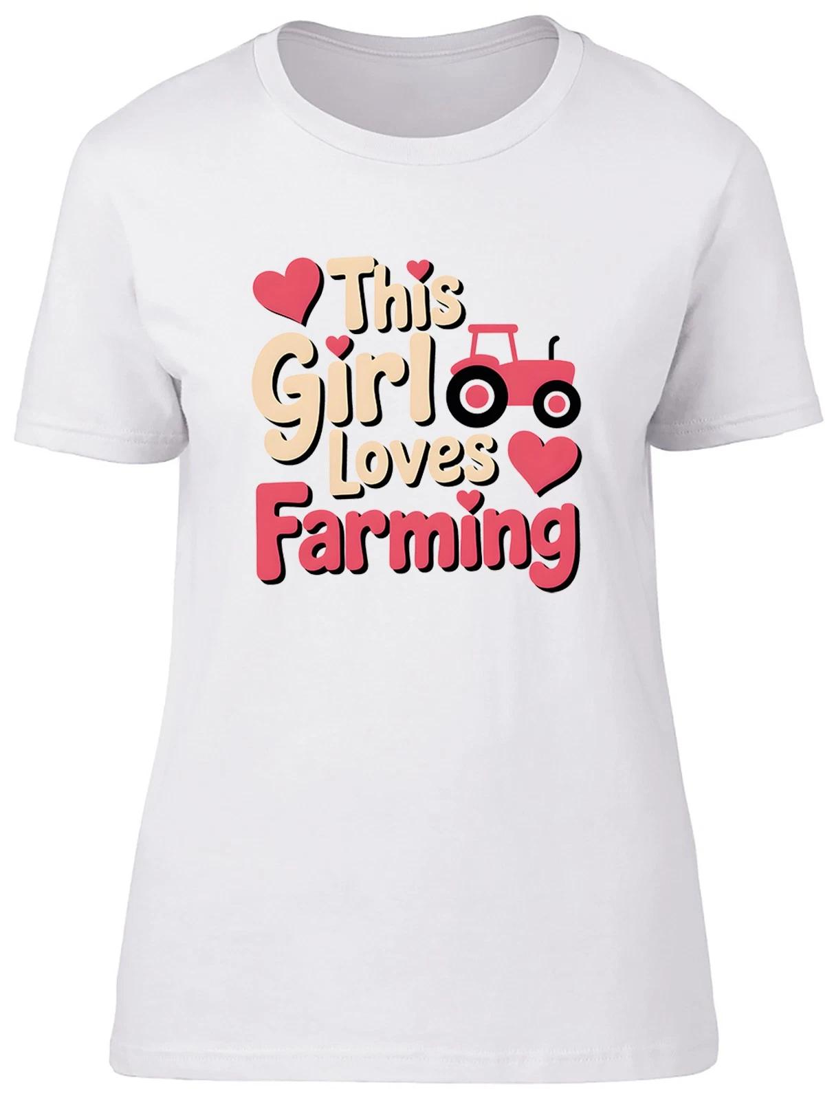 This Girl Loves Farming Womens T-Shirt Ladies Gift Tee XS