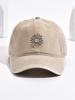 Unisex Sun Moon Embroidered Vintage Washed Adjustable Baseball Cap Casual Dad Hat For Outdoor Travel Daily Wear