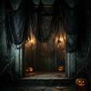 Reusable Halloween Party Decor Gauze Fabric, White/Black Creepy Cloth for Spooky Drapey Scrim Porches Decks Haunted House Decorations, Indoor Outdoor