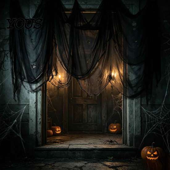 Reusable Halloween Party Decor Gauze Fabric, White/Black Creepy Cloth for Spooky Drapey Scrim Porches Decks Haunted House Decorations, Indoor Outdoor