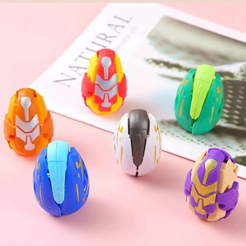 7pcs Plastic Dinosaur Transformed Egg Random Color Multistyles Simulation Dinosaur Egg Deformation Dinosaur Egg Novelty Gag Toys