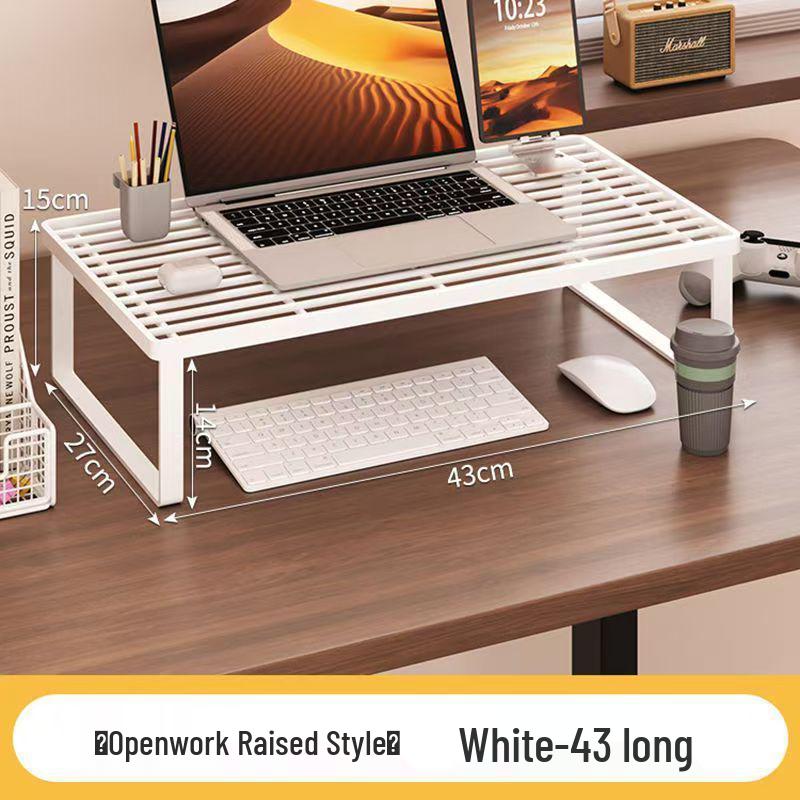 Laptop Cooling Stand with Riser Shelf for Monitor and Desktop