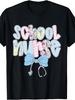 Cute Patchwork Style, Men's T-Shirt, School Nurse Text with Bow And Stethoscope Design, Back to School Season