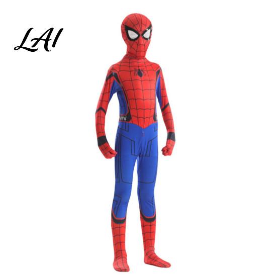 Full Body Costume Spider Hero Bodysuit with Mask Coverage Zentai for Boys Mask Kids Adults Stretchy Cosplay Outfit Fancy Dress Halloween Masquerade