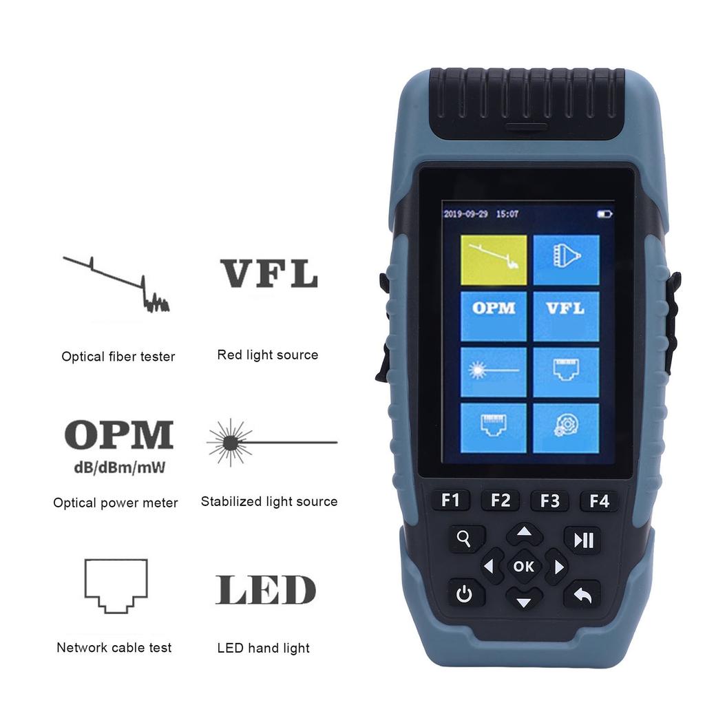 S-900F OTDR Fiber Optic Tester 3.5in Color LCD Touchscreen 1310nm OPM OLS RJ45 Test OTDR Tester Optical Time Domain Reflectomete