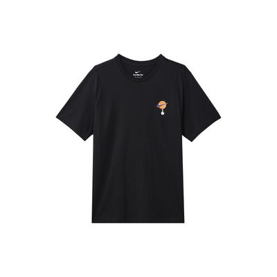 Space Jam Cartoon-Print Rücken-Grafik Rundhals Kurzarm T-Shirt Herren Tops Schwarz DH3826-010