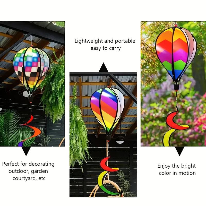 1PC Rainbow Hot Air Balloon Wind Spinner-suitable for Garden, Home, Office, Christmas and Party Decoration /garden Accessories