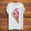 Kawaii Majin Buu Ice Cream Funny Anime Tshirt,Men White Casual Short Sleeve T Shirt,Unisex Manga Streetwear Tee,breathable Print