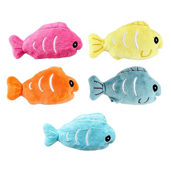 Juguete de pez de peluche para gatos con hierba gatera, juguete suave para morder gatos, juguete de pez relleno crujiente para gatos, gatitos de interior, dentición, instinto de caza