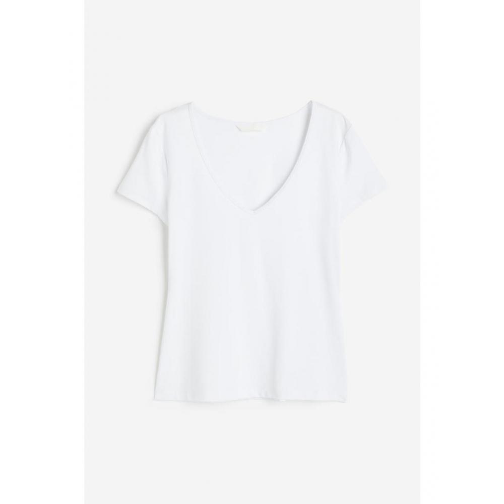 

H&M V Neck T-Shirt White 1189299002