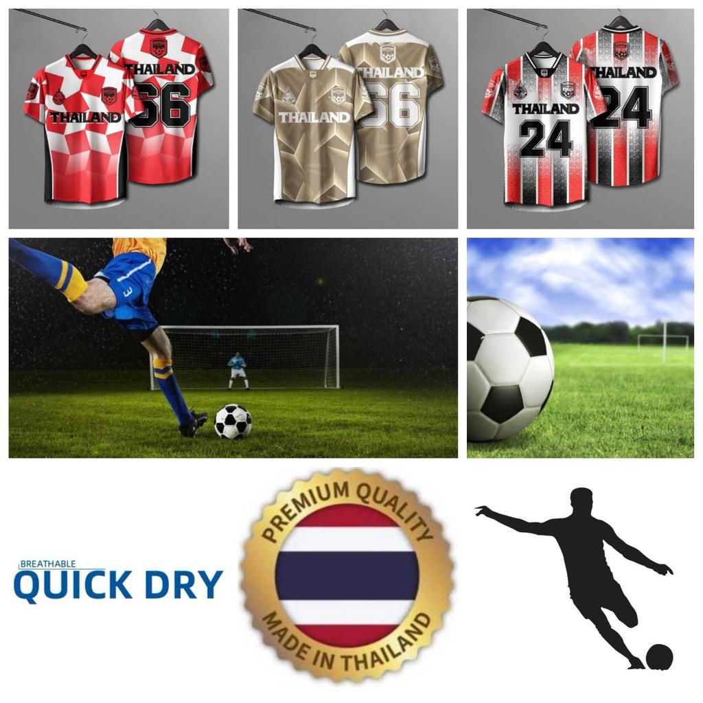 THAILAND Football Soccer V Neck Vintage Shirt National Elephant Logo Badge Unisex Men Women  JERSEY Print Quick Dry Short Sleeve Uniform