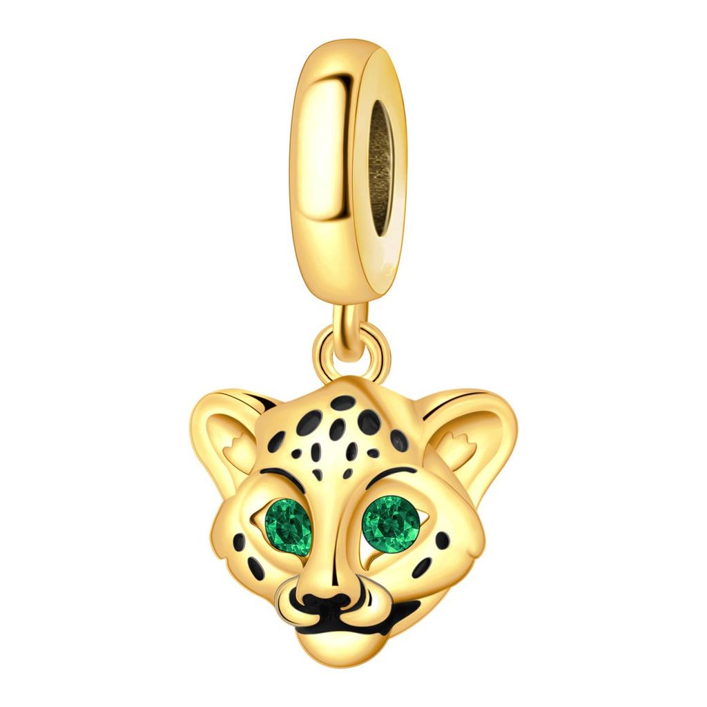 S925 Silber Tier-Thema Armband Perlen Anhänger Elefant Kaninchen Leopard Löwe Anhänger Perlen DIY Schmuckherstellung Zubehör
