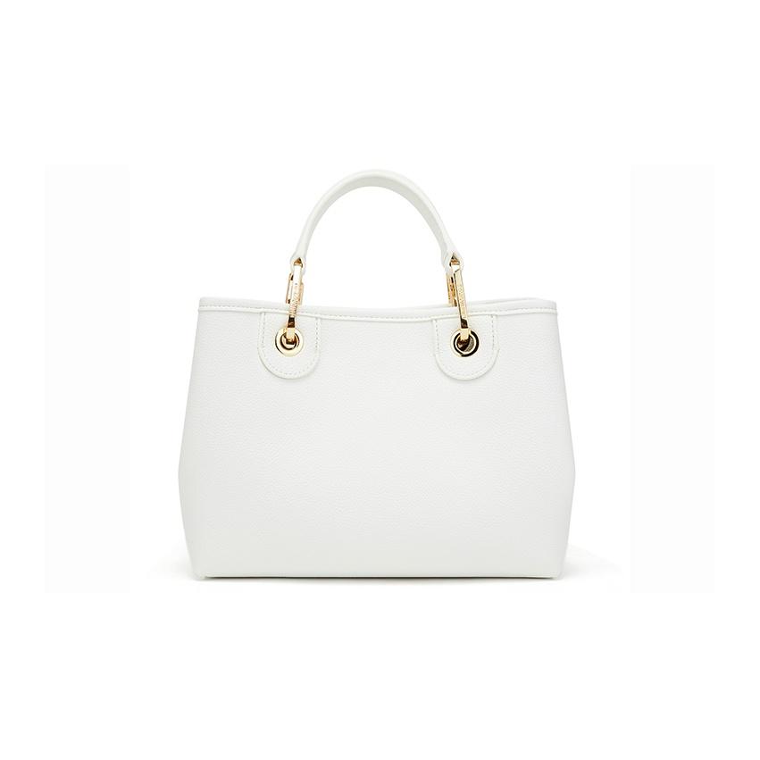 Emporio Armani Minimalist European And American Fashion PU Tote Shoulder Bag Women bags White Y3D166-YFO5B-85219