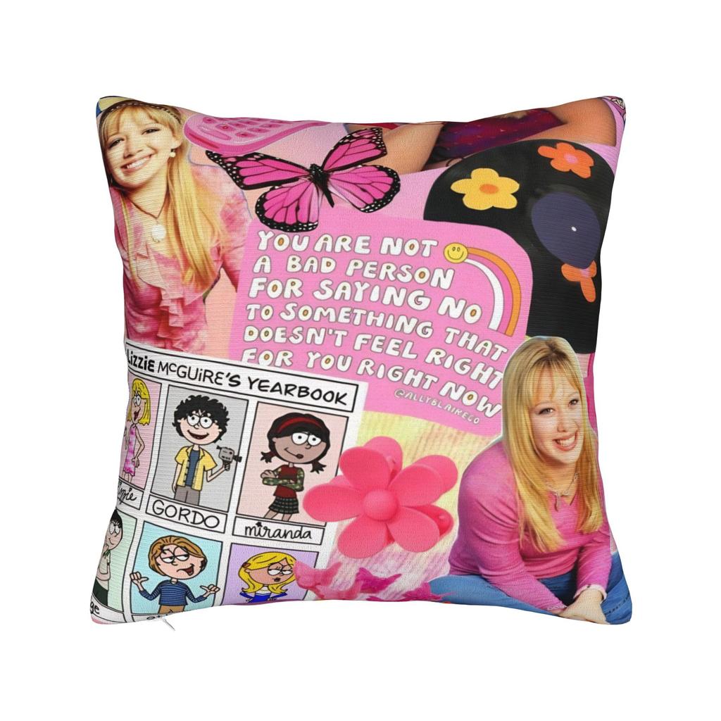 Lizzies Cartoon McGuires Square Pillow Case Cushion Cover Custom Zippered Decorative Pillowcase for Car 45x45cm
