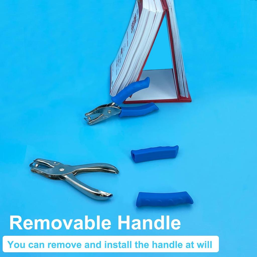 1PC Single Hole Punch 1/4” Paper Hole Puncher for Crafts, One Hole Puncher with Blue Soft Grip Handle, Handheld Circle Punch for Paper Crafts