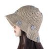 Protection Flower Handmade Weave Boho Beach Hat Sunscreen Straw Hat Sun Protection Sun Cap Sun Hat