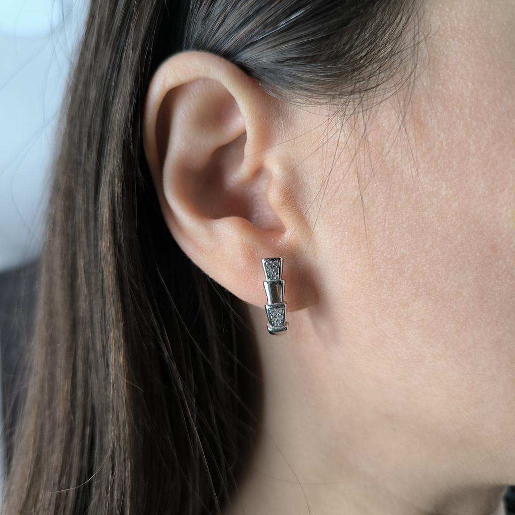 Серебряные серьги с фианитами 0.2ct (2197881)