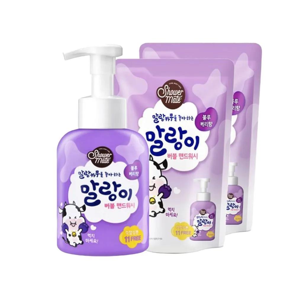 

Mallang Bubble Hand Wash Blueberry 300ml x 1 + Refill 250ml x 2