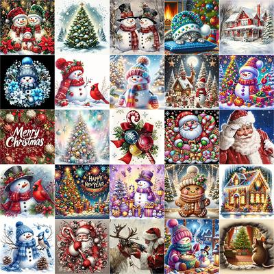 DIY Volle Runde Diamant Malerei Kreuzstich Frohe Weihnachten Weihnachtsmann Schneemann Home Dekoration Kunst Diamant Malerei 5d Diamant Kunst Malerei