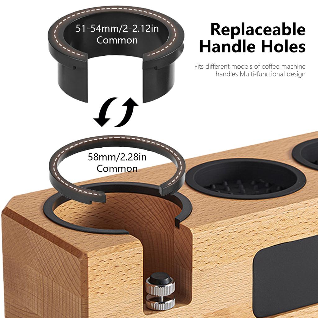Holz Tamperstation mit Schublade Kaffee Werkzeug Kaffee Tamperstation Praktischer Tamping Ständer Geeignet für Verschiedene Orte