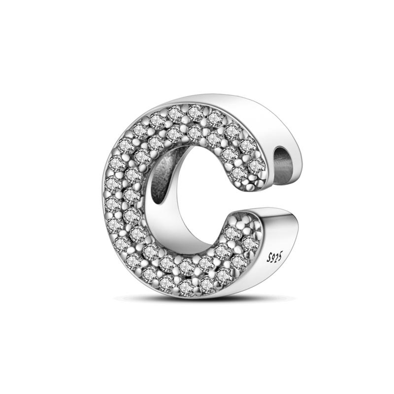 Charms Originale Zircon English Letters Series Beads Fits Bracelets Necklace Women Charm Copper Luxury Diy Jewelry Gifts