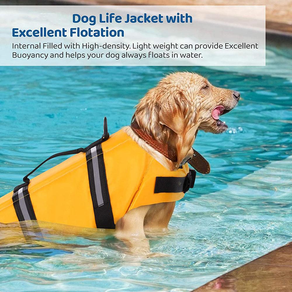 Ripstop Dog Life Jacket Safety Pet Flotation Life Vest Adjustable Reflective Puppy Lifesaver Swimsuit for Small Medium Large Dog
