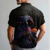 Men's Fashion Casual Loose Halloween Printed Short Sleeve Shirt