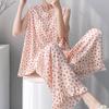 1011 new pajamas with chest pads women's summer sleeveless printing high-end loungewear anti-bumping cotton and silk suit thin