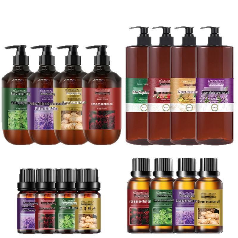 Olio Massaggio Erboristico Assenzio Zenzero per Calore e Nutrizione Totalmente Corpo - Ideale per Gua Sha e Saloni di Bellezza.