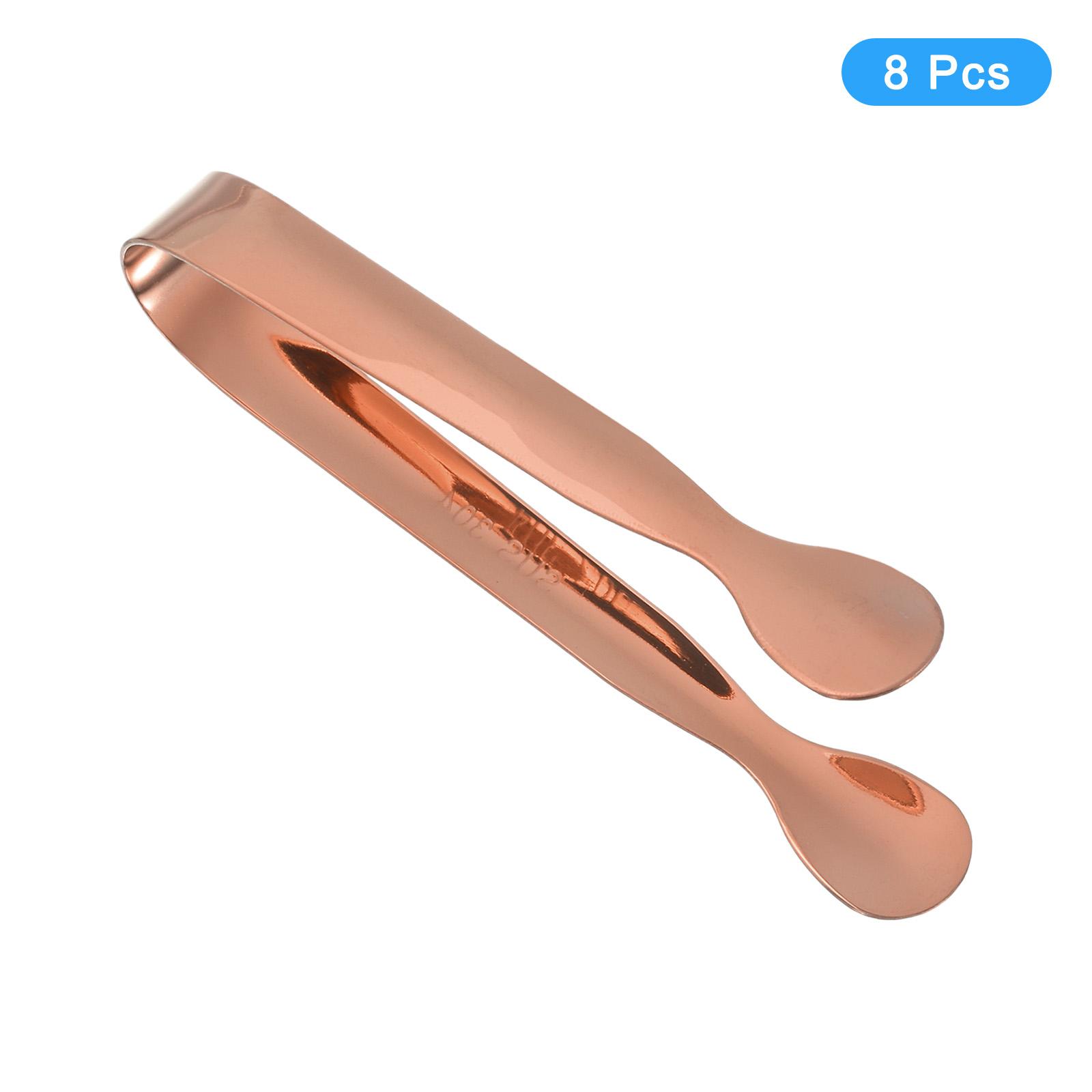 

Сервировочные щипцы, 8 шт. 4,3 дюйма щипцы для льда из нержавеющей стали, крошечные щипцы для закусок, сахара, гастрономии, десерта, чайных вечеринок, бара, кафе розового золота