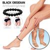3 Pack Anti Swelling Black Obsidian Anklets Body Slimming Magnetic Black Obsidian Anklet for Women Men Gifts