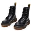 High-top 1460 Tooling Boots Women's Splicing Hard Leather Open-edged Bead Short Boots Men's and Women's Glossy Leather Boots Round-head Locomotive Sho