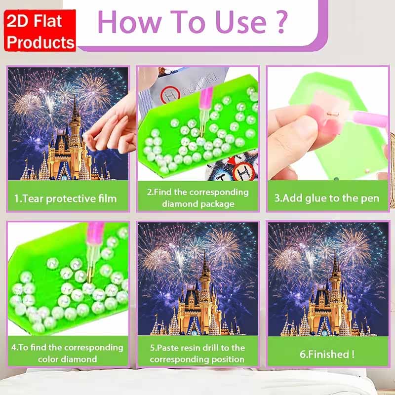 Disney Pearl Painting Set A Pearl Castle Under Fireworks Exquisite and Sparkling Artwork Perfect for Home Wall Decoration and Handmade Gifts