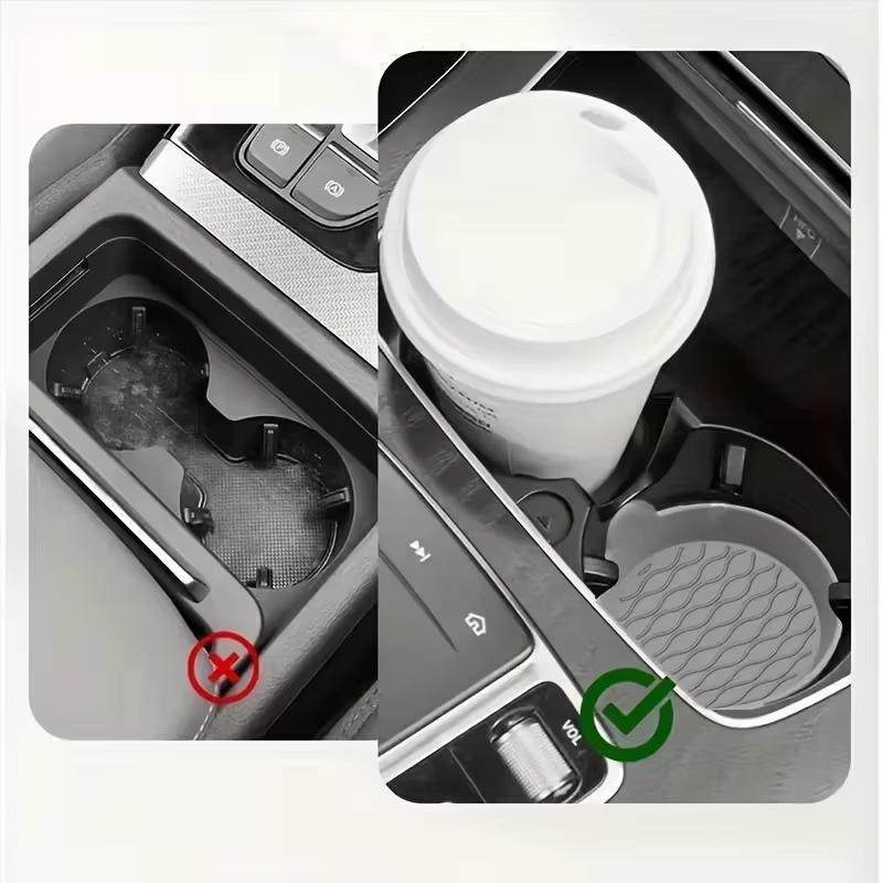 Car Silicone Cup Mat Leak Proof Car Water Cup Mat Circular Silicone Anti Slip Mat Heat-Resistant Car Interior Decoration