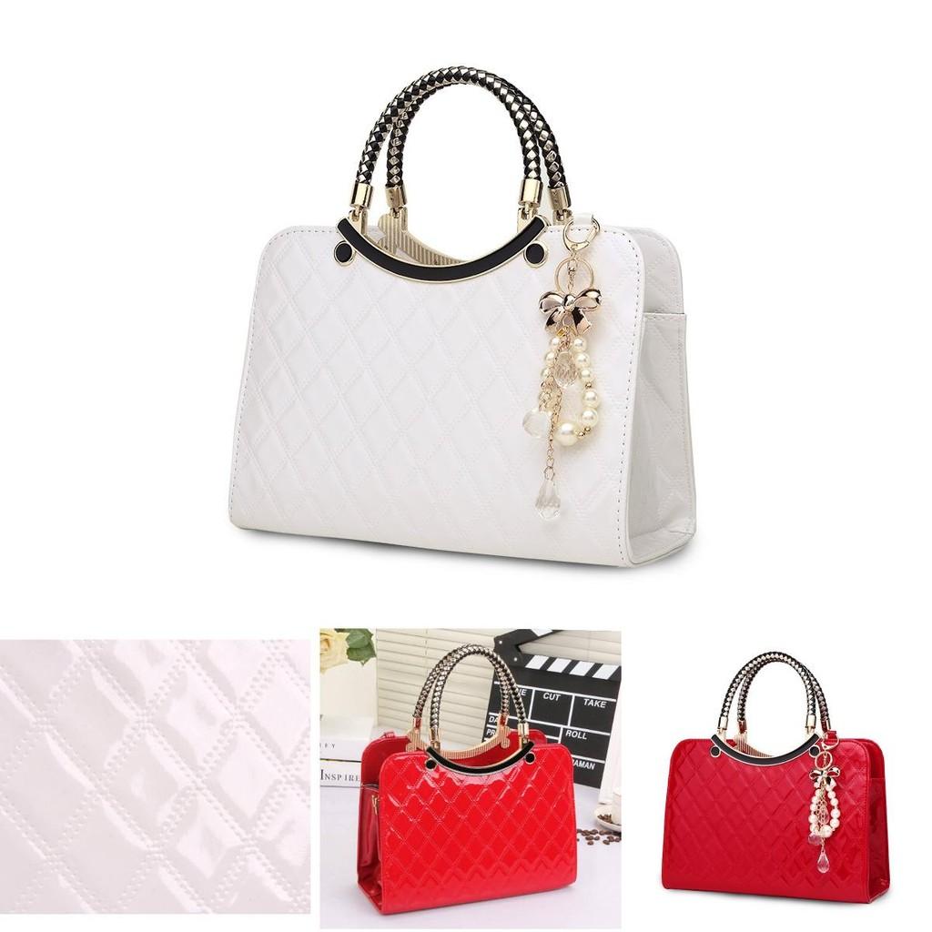 Fashionable Pu Leather Shoulder Bag With High Capacity And Rhombus Design For Women