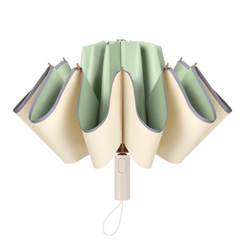 Automatic reverse umbrella color glue 11 bone sunscreen parasol high value female folding sun umbrella rain umbrella