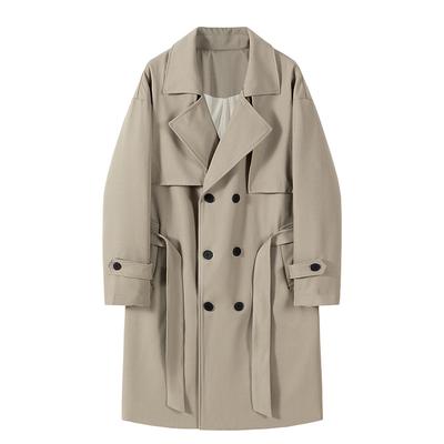 Medium and Long Trench Coat Jacket Over Knee Trench Coat Medium and Long Solid Color High-end British Style Coat